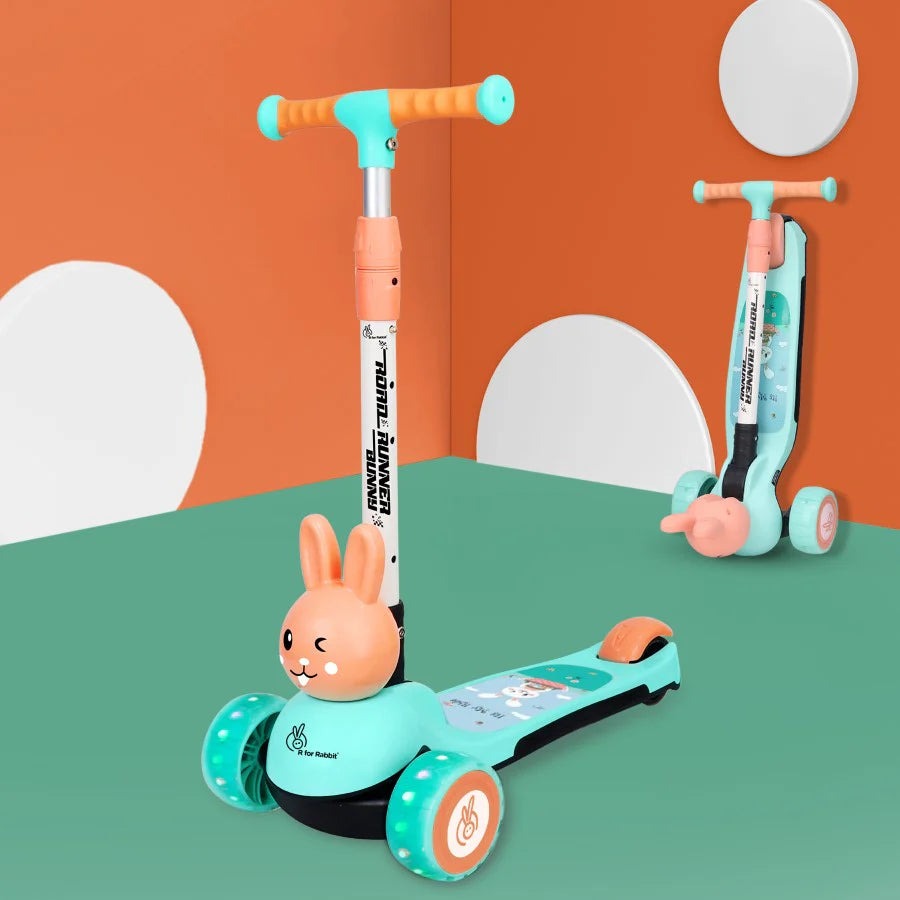 Road Runner Bunny Scooter For Kids With PU LED Wheels