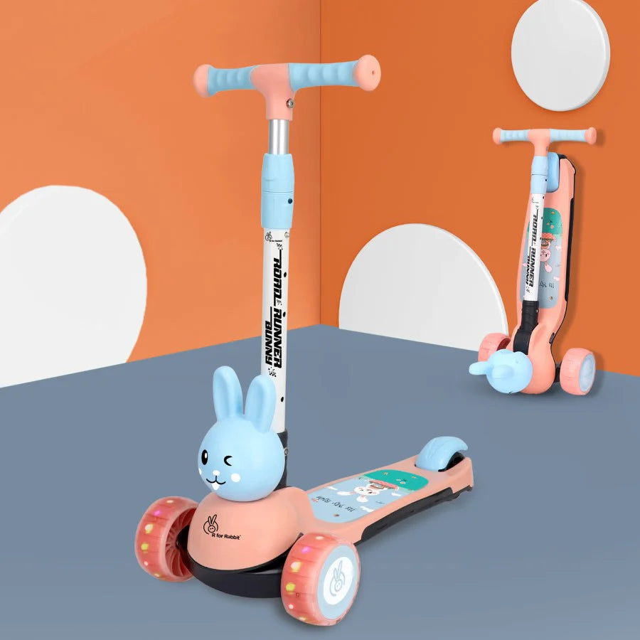 Road Runner Bunny Scooter For Kids With PU LED Wheels