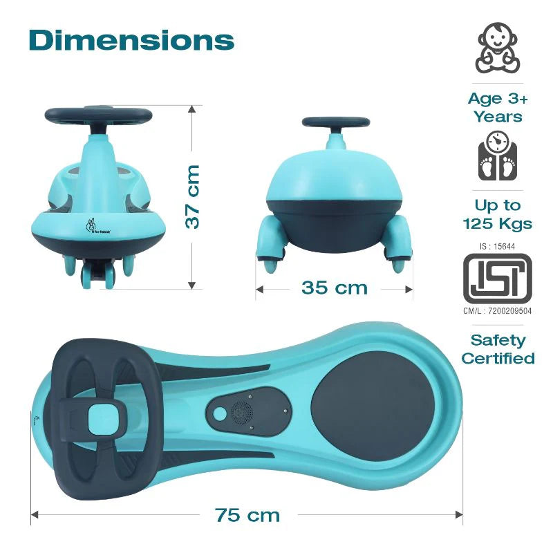 Iya Iya Drift Swing Car - Inbuilt Music, Scratch Free PU Led Wheels