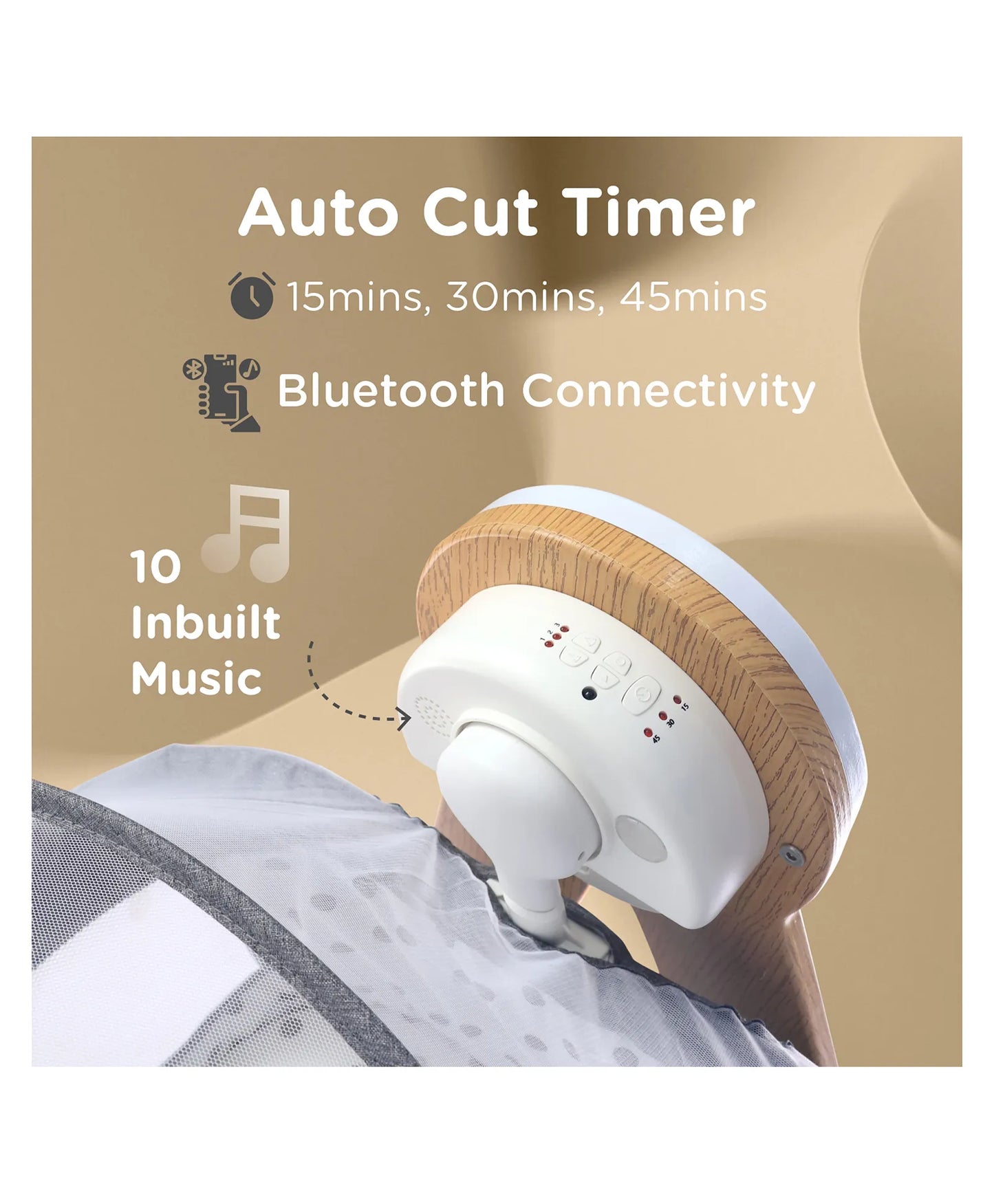 R for Rabbit Lullabies Woodsy Electric Cradle with Automatic Swing