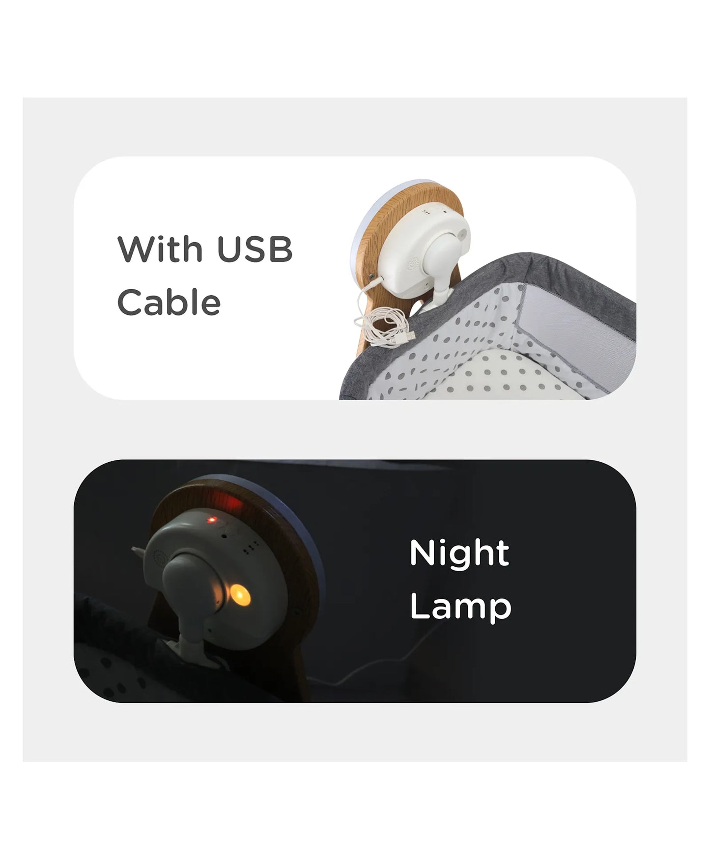 R for Rabbit Lullabies Woodsy Electric Cradle with Automatic Swing