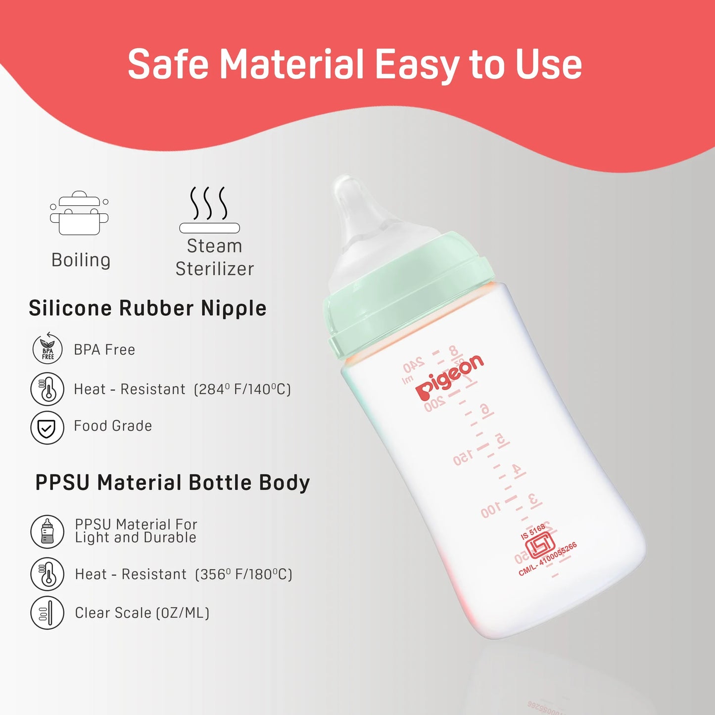 Pigeon Softlach Feeding Bottle 240ml (3m+)