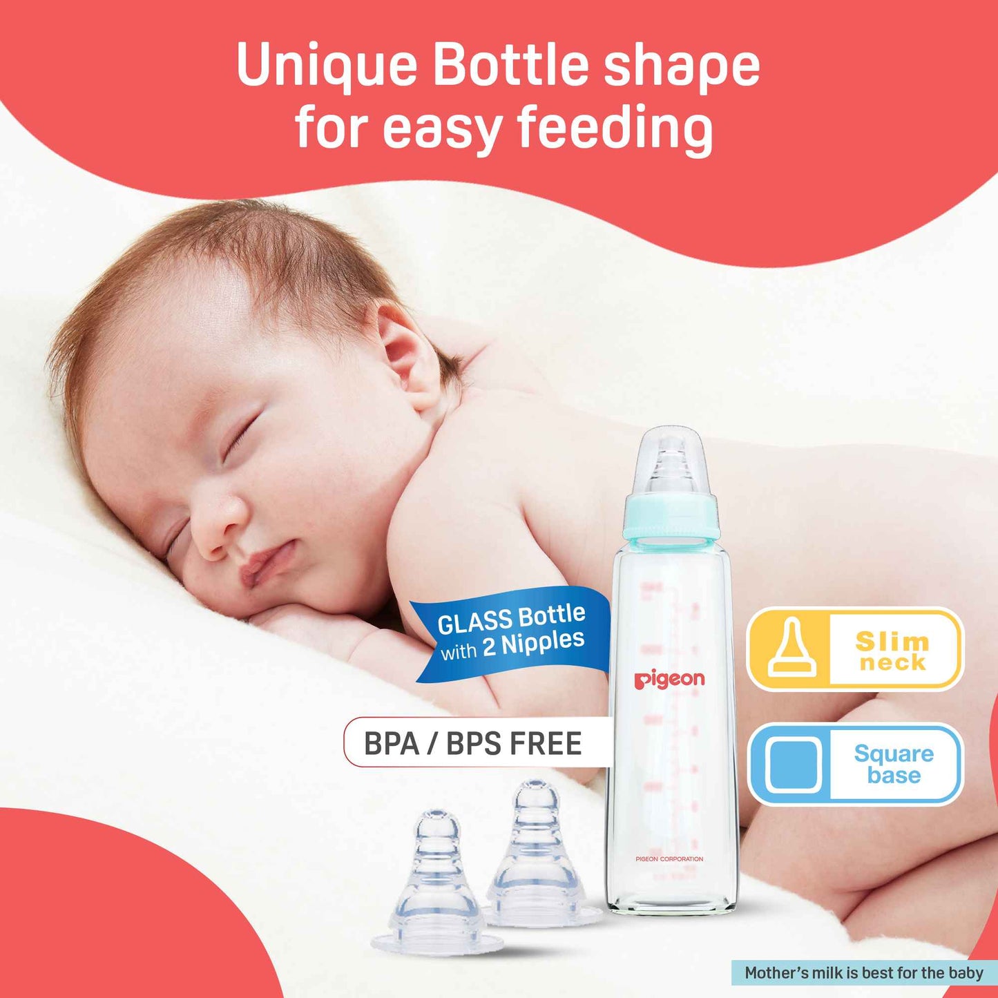 Pigeon Glass Feeding Bottle 200ml (4m+)