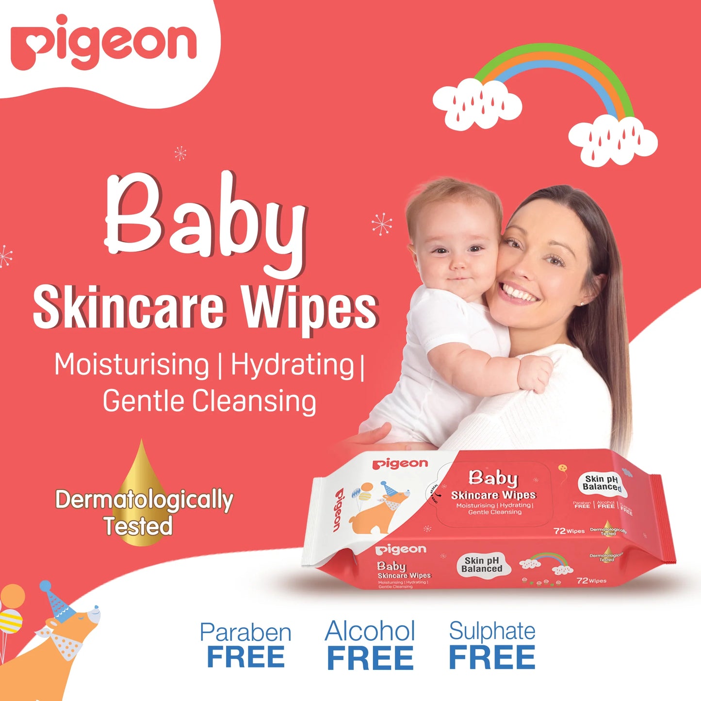 Pigeon Baby Skincare Wipes 72 Sheets