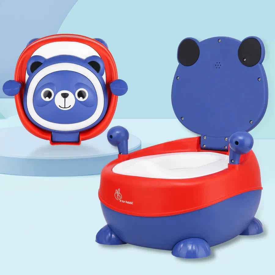 Tiny Tots Panda Potty Training Seat for Baby With Backrest And Grip Handles