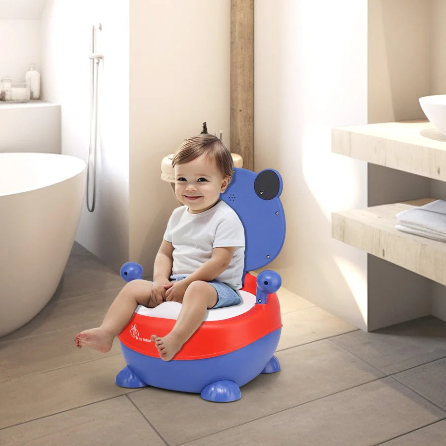 Tiny Tots Panda Potty Training Seat for Baby With Backrest And Grip Handles