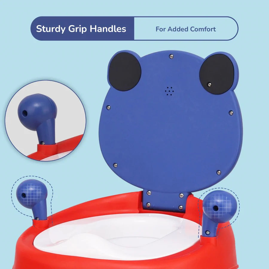 Tiny Tots Panda Potty Training Seat for Baby With Backrest And Grip Handles