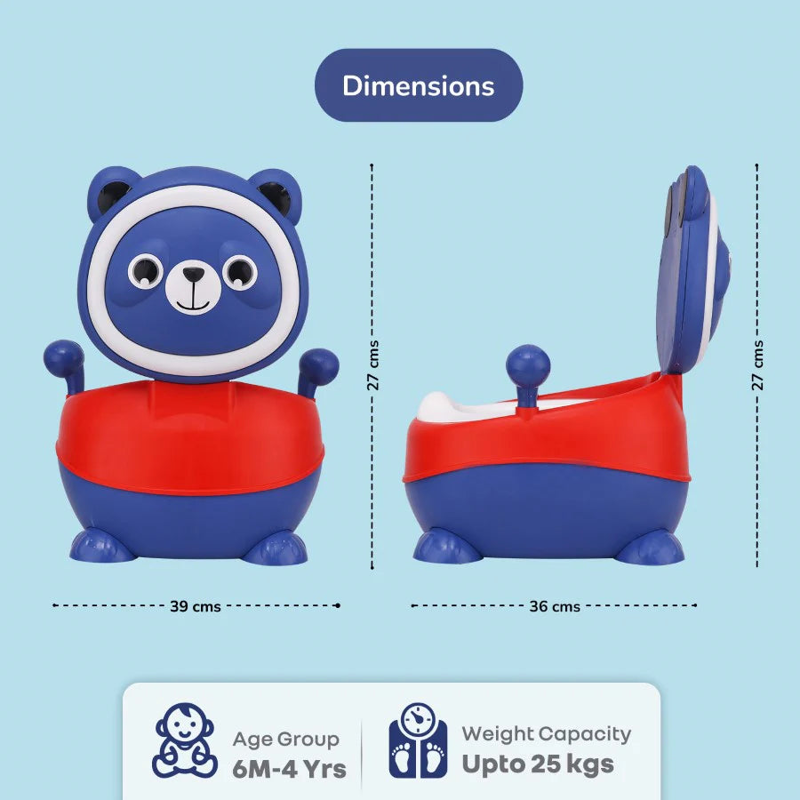 Tiny Tots Panda Potty Training Seat for Baby With Backrest And Grip Handles