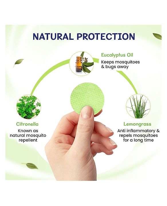 Chicco Anti-Mosquito With Citronella Lemongrass & Eucalyptus Oil Patches for Baby- 24 Patches