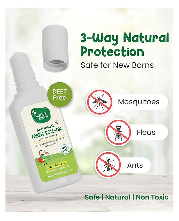 Mother Sparsh Baby Natural Mosquito Repellent Fabric Roll-on - 12 ml