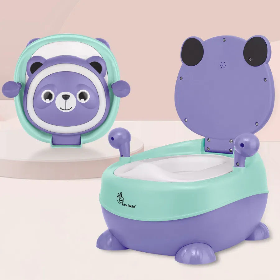 Tiny Tots Panda Potty Training Seat for Baby With Backrest And Grip Handles