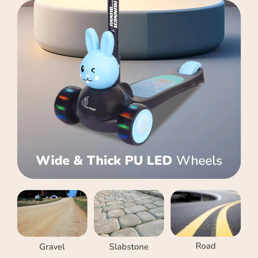Road Runner Bunny Scooter For Kids With PU LED Wheels