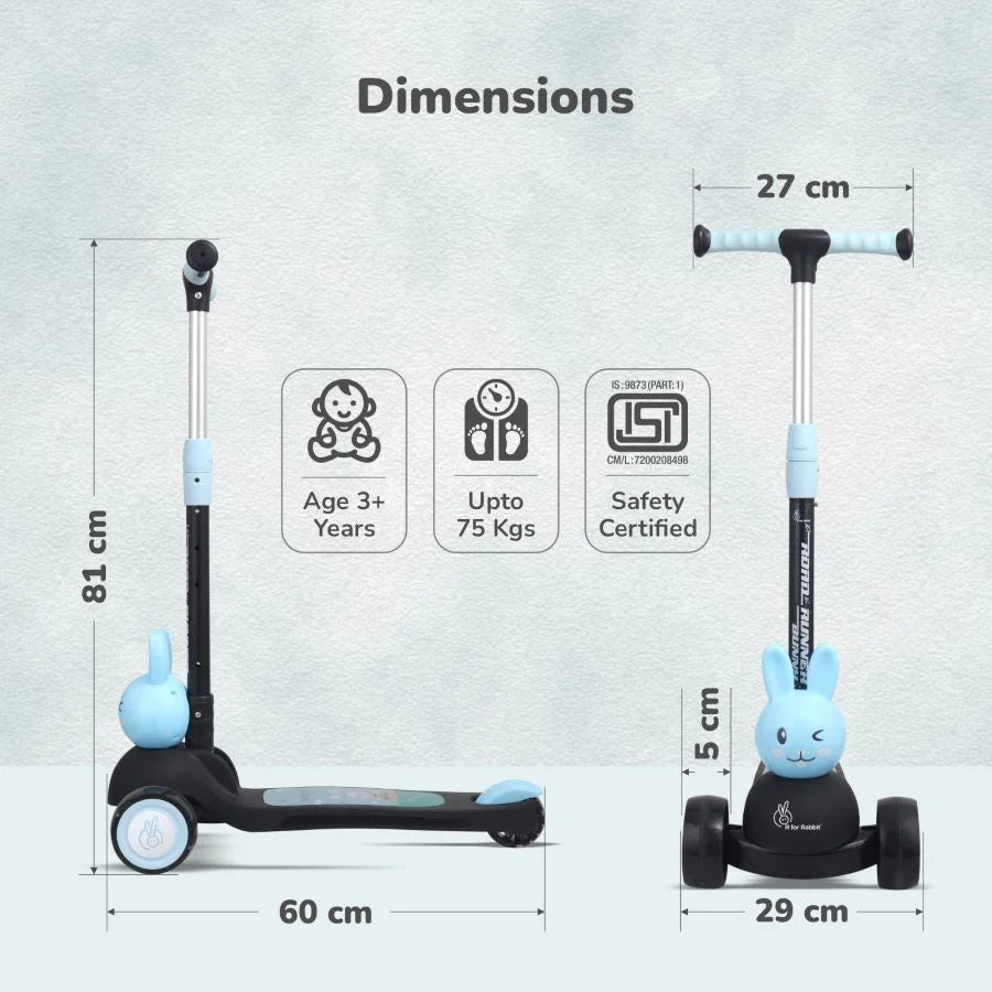 Road Runner Bunny Scooter For Kids With PU LED Wheels