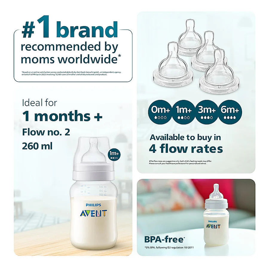 Philips Avent Anti Colic Feeding Bottle 260ml (1m+)