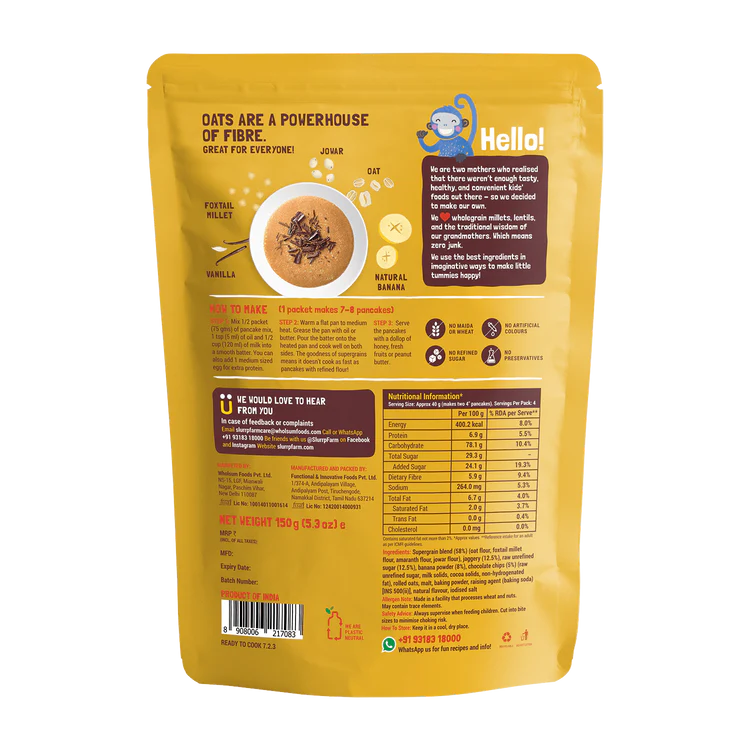 Banana Choco-chip Millet Pancake