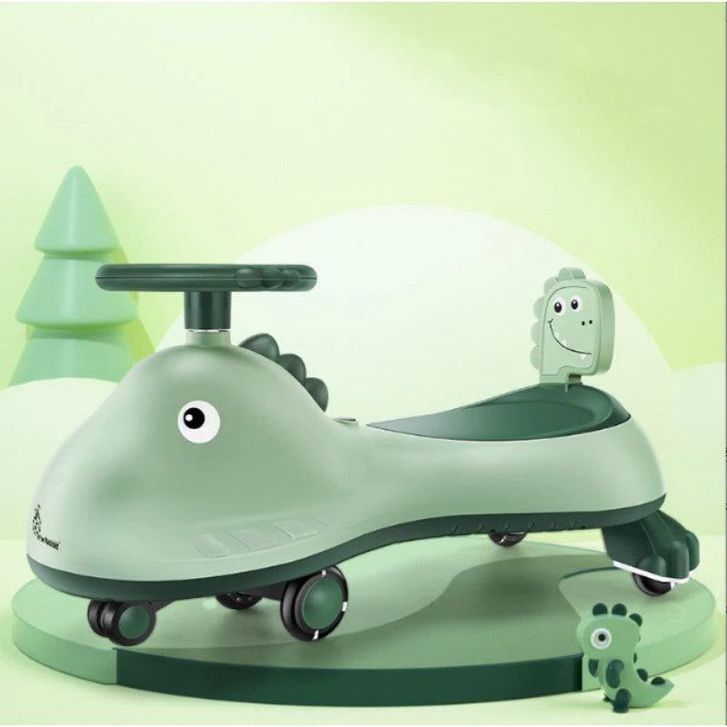 Iya Iya Dino Swing Car - Inbuilt Music With Light, PU LED Wheels