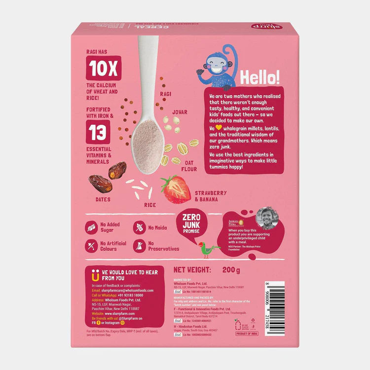 Strawberry Ragi & Rice Cereal