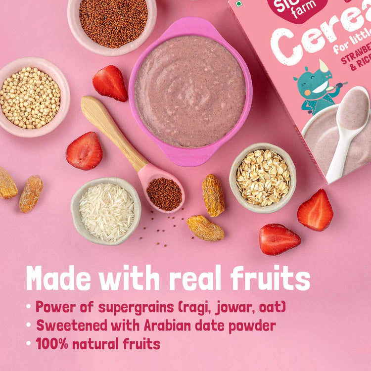 Strawberry Ragi & Rice Cereal