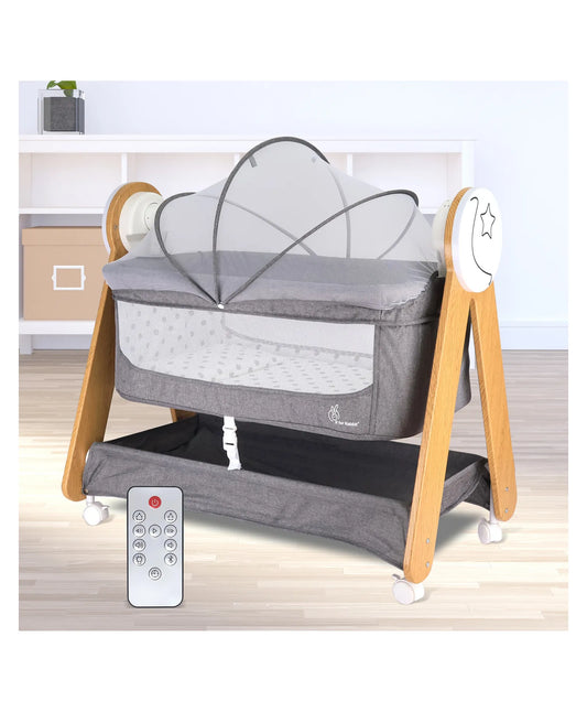 R for Rabbit Lullabies Woodsy Electric Cradle with Automatic Swing
