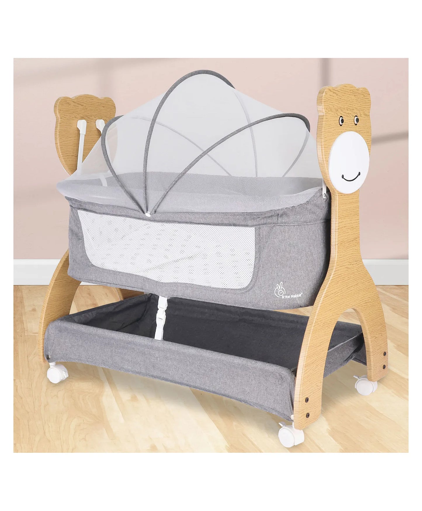 R for Rabbit Lullabies Woodsy Manual Swing Wooden Cradle