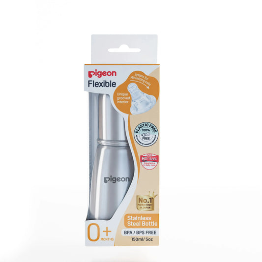 Pigeon Slim Neck Steel Feeding Bottle 150ml (0m+)