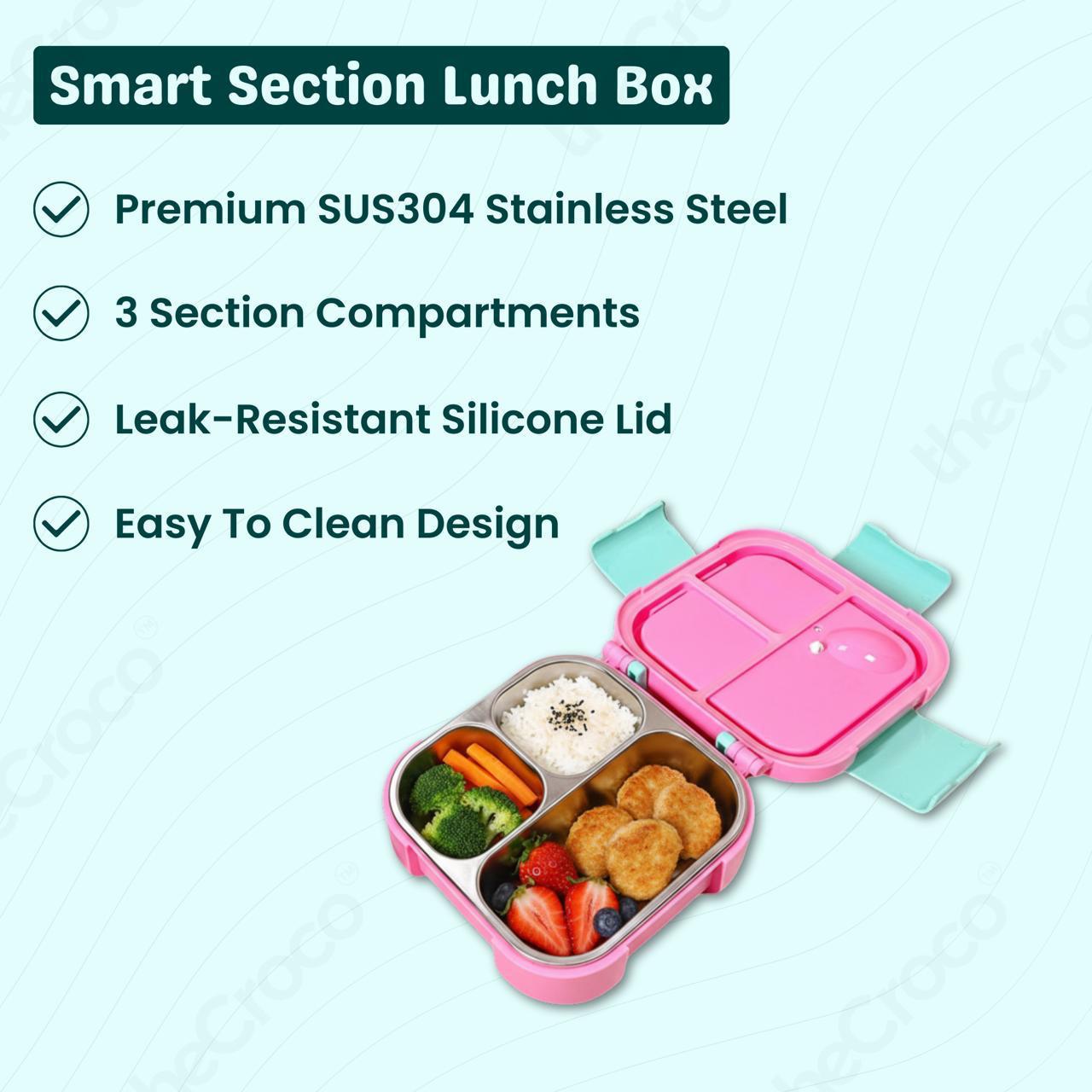 Mini Cartoon Kids Lunch Box- Spill Proof, 3 compartment(700ML)