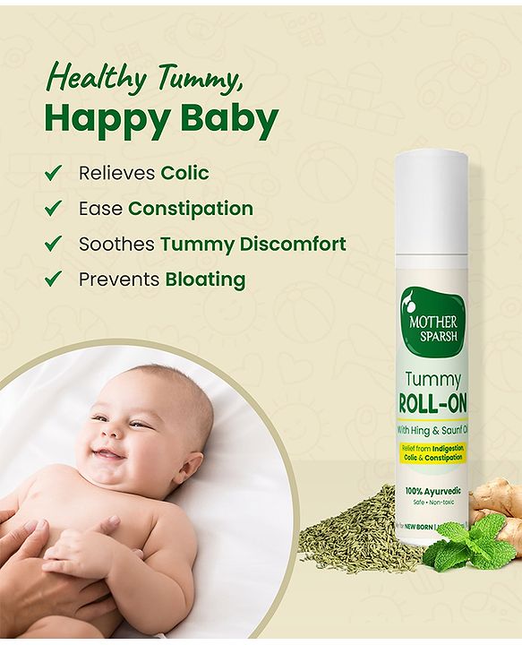 Mother Sparsh Baby Mother Sparsh Tummy Roll On for Babies with Hing & Saunf Oil - 6 ml