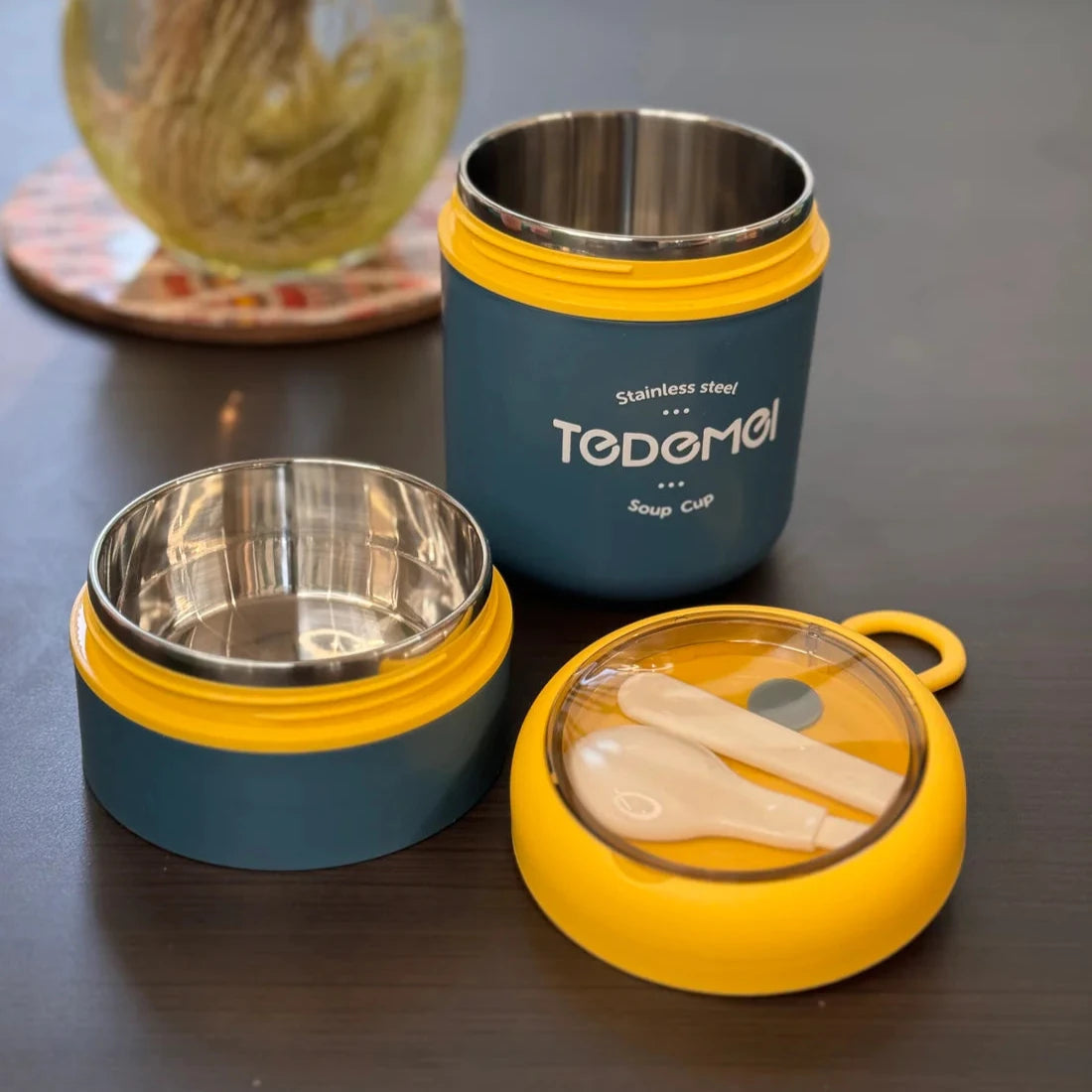 Stainless Steel/ Lunch Box ,With Spoon 710ml
