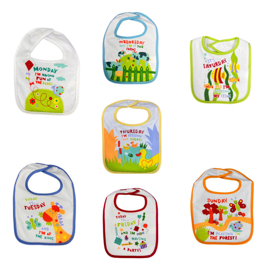 Days Of The Week 7 Bibs - Multicolour ( Color and design may vary)