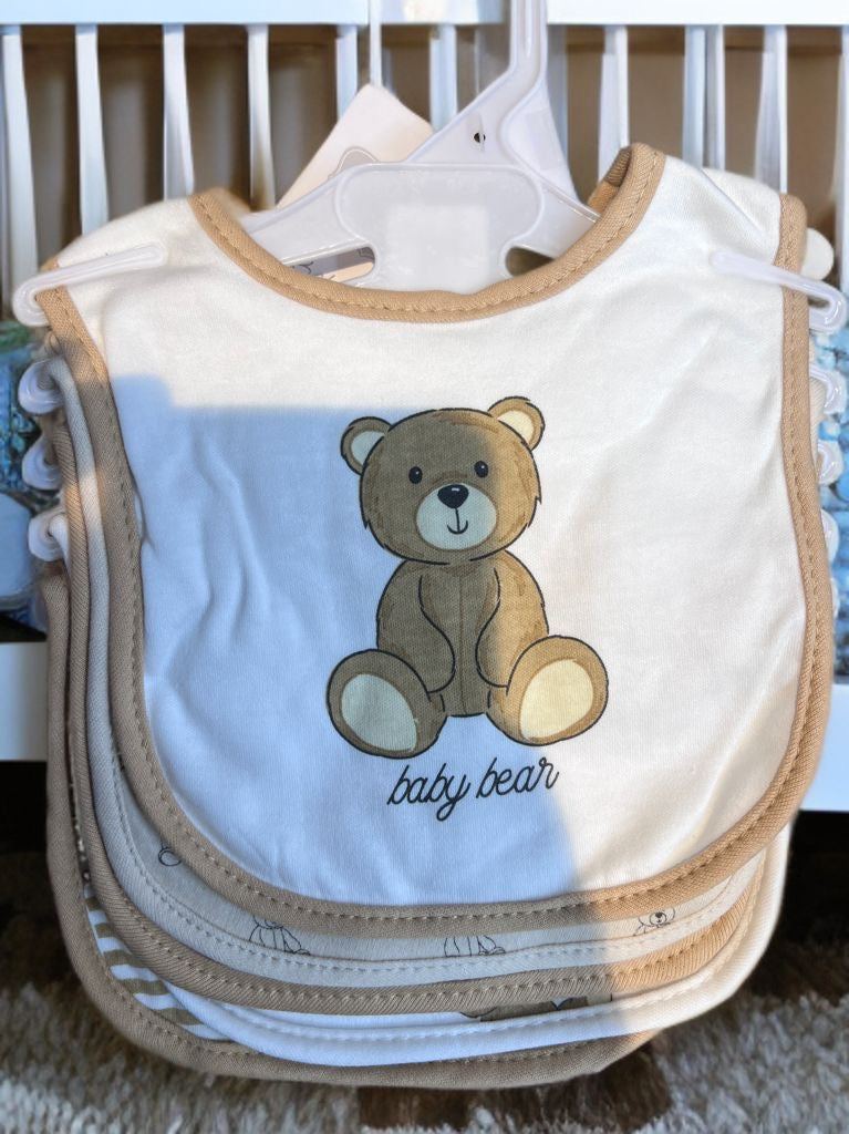 5pce In A Pack Baby Pure Cotten Baby Unisex Feeding Bibs