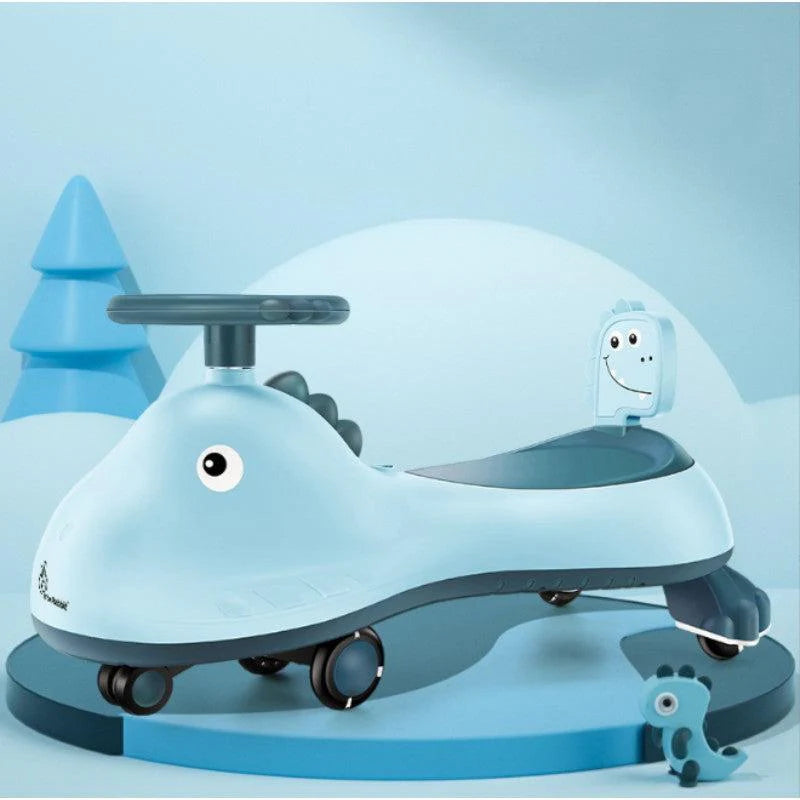 Iya Iya Dino Swing Car - Inbuilt Music With Light, PU LED Wheels