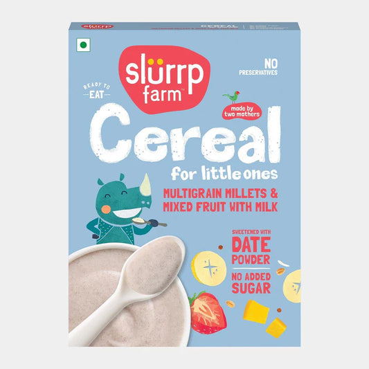 Multigrain Millets and Mixed Fruit Cereal with Milk